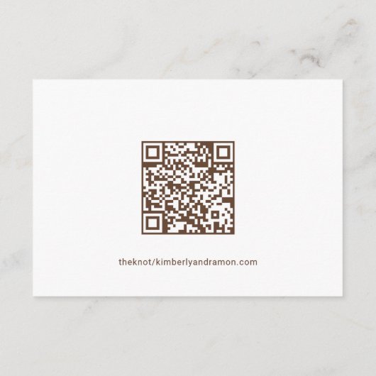 QRコー素朴ド付きウェスタン結婚ズの詳細カード エンクロージャーカード (裏面)