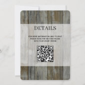 QRコー素朴ド付きブラックフォレ結婚スト 招待状 (裏面)