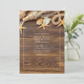 QRコー素朴ドRSVPビーチ結婚式 招待状 (スタンド正面)