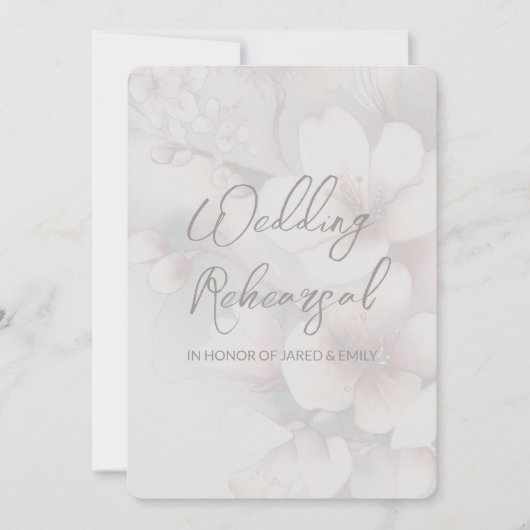 QRコー結婚ドを使用したリハーサル招待状 招待状 (正面)