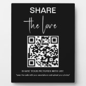 QRコー結婚ドプラークを共有する愛の写真 フォトプラーク (正面)