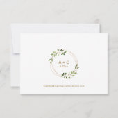 QRコー結婚ド緑の金ゴールドRSでオンラインで返信 出欠カード (裏面)