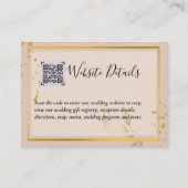 QRコー結婚ドRSVPギフト詳細Webサイト エンクロージャーカード (正面)