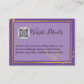 QRコー結婚ドRSVPギフト詳細Webサイト エンクロージャーカード (正面)