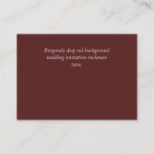 QRコー結婚ドRSVPギフト詳細Webサイト 名刺 (裏面)