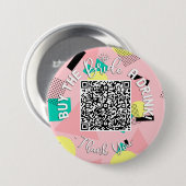 QRコー買ドリンクAバチェロレッテ90 缶バッジ (正面&裏面)