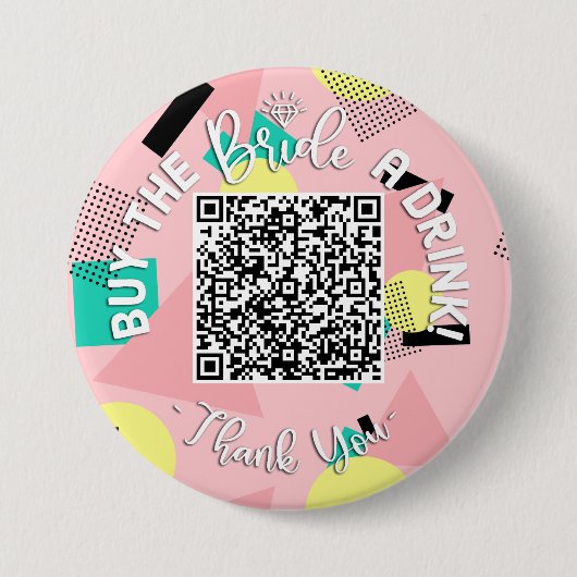 QRコー買ドリンクAバチェロレッテ90 缶バッジ (正面)