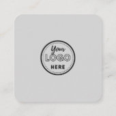 Qrコー離れドのソーシャルメディアグレイのロゴを確認 スクエア名刺 (裏面)