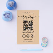 Qrコー離れドのソーシャルメディアロゴのレビューを受け付け素朴る チラシ (シングル)