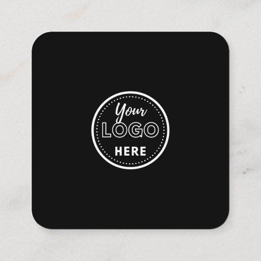 Qrコー離れドのソーシャルメディアロゴブラックのレビュー スクエア名刺 (裏面)