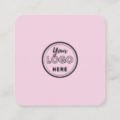 Qrコー離れドロゴピンクのレビューをソーシャルメディア スクエア名刺 (裏面)