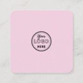 QRコー離れドPink Instagramハッシュタグのレビュー スクエア名刺 (裏面)