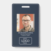 QRコー頭が切れるド連絡・ブルービジネスID バッジ (正面)