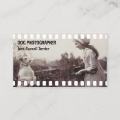 QRコー魅力的ドを使用したヴィンテージ犬フォトグラファー 名刺 (正面)