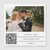 QRコ救ード付き写真Te日付マグネット (正面)