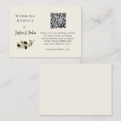 QRコ素朴ード付きオ結婚リーブ枝の詳細 プレイスカード (正面/裏面)