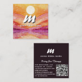 *~* QRサンサーモン抽象芸術景観自然AP93 スクエア名刺 (正面/裏面)