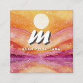 *~* QRサンサーモン抽象芸術景観自然AP93 スクエア名刺 (正面)