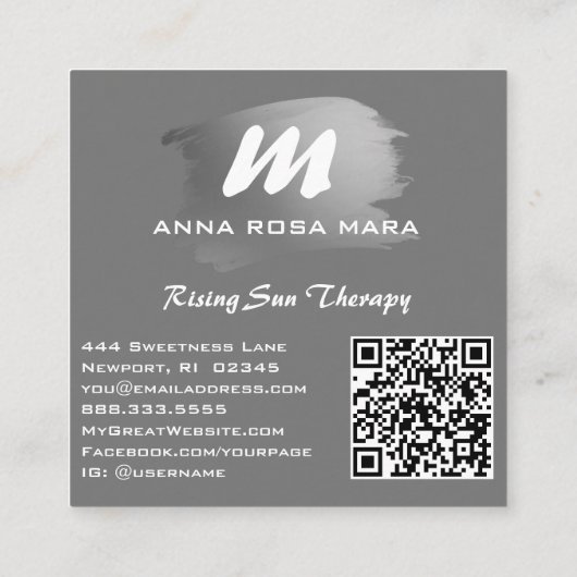 *~* QRシルバーAP66グリッターピンクアゲート スクエア名刺 (裏面)