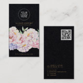 QRシンプルコード付きエレガントフローラ名刺 名刺 (正面/裏面)