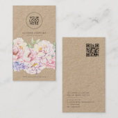 QRシンプルコード付きエレガントフローラ名刺 名刺 (正面/裏面)