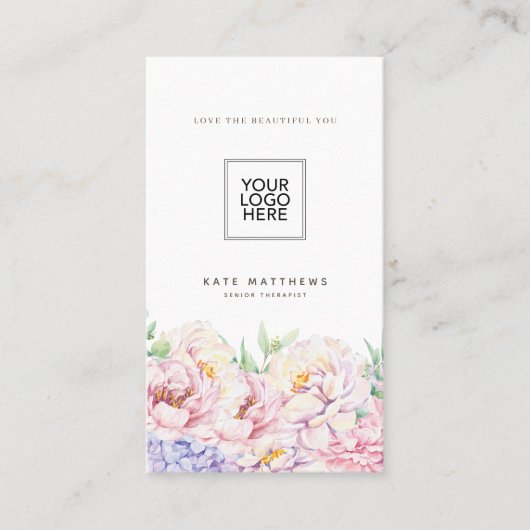 QRシンプルコード付きエレガントフローラ名刺 名刺 (正面)