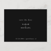 QRシンプルコード結婚のB/W日付の保存 ポストカード (正面)