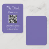 QRシンプルコーモダンドを使用した結婚Purpleの詳細 エンクロージャーカード (正面/裏面)