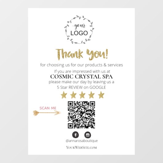 *～* QRシンプルミニマルロゴの確認ありがとうAP8 ウィンドウサイン (シート)