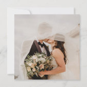 QRシンプル素朴写真の日付を保存結婚する 招待状 (裏面)