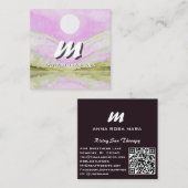 *~* QRスカイピンク太陽抽象芸術景観自然AP93 スクエア名刺 (正面/裏面)