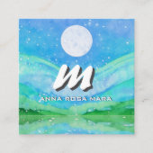 *~* QRスカイブルーSUN抽象芸術横自然AP93 スクエア名刺 (正面)