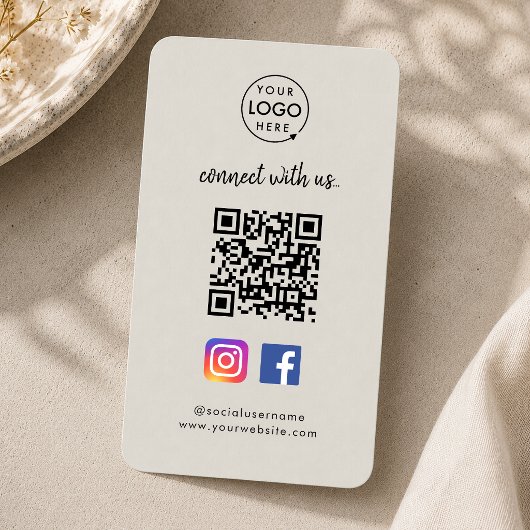 QRスキャンでつながる | Instagram Facebook グレー 名刺
