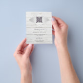 QRスキャンコード結婚式招待状ダイヤモンドシック チラシ (手)