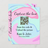 QRスキャン大理石ピンクブルーミックスを追加する愛をキャプチャ ポストカード (正面/裏面)