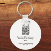 QRスキャン誕生日パーティー詳細モダン15誕生日 キーホルダー (正面)