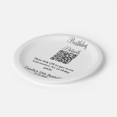 QRスキャン誕生日パーティー詳細モダン15誕生日 ペーパープレート (アングル)