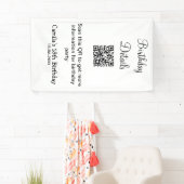 QRスキャン誕生日パーティー詳細モダン15誕生日 横断幕 (インサイチュ)