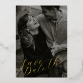 QRスタイリッシュで日付を保存 箔招待状 (正面)