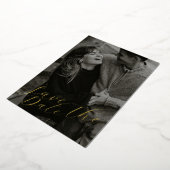 QRスタイリッシュで日付を保存 箔招待状 (回転した状態)