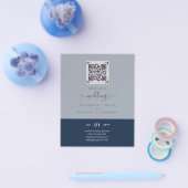 QRスモダンキャンのコー結婚ドの日救付招待状 チラシ (シングル)