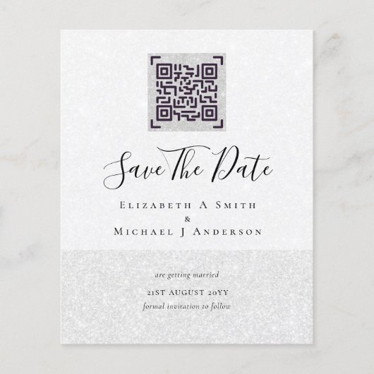 QRスモダンキャンのコー結婚ドの日救付招待状 チラシ (正面)