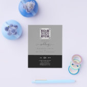 QRスモダンキャンのコー結婚ドの日救付招待状 チラシ (シングル)