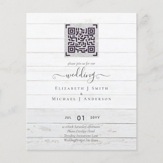 QRスモダンキャンのコー結婚ドの日救付招待状 チラシ (正面)