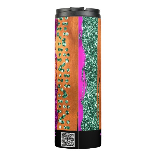 *~* QRスワッグアニマルプリントグリッターガーリー虹 タンブラー (裏面)