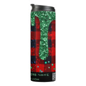 *~* QRスワッグクリ素朴スマスグリーングリッター格子 タンブラー (回転右)