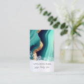 *~* QRターコイズ金ゴールド大理石ゲート箔AP66 名刺 (スタンド正面)