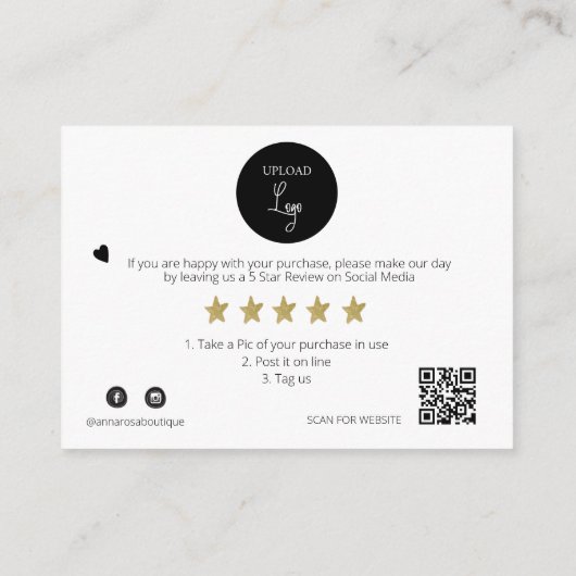 *~* QRディスカウントありがとうロゴAP8レビュー エンクロージャーカード (裏面)