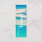QRトラベルビジネス海ビーチシーモダンブルー スキニー名刺 (正面)