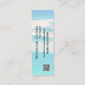 QRトラベルビジネス海ビーチシーモダンブルー スキニー名刺 (裏面)